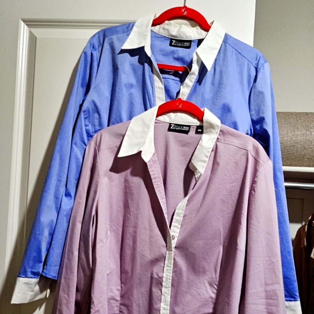 7th Ave NYC, Large, blue and lavender dress ahirts ( business casual)